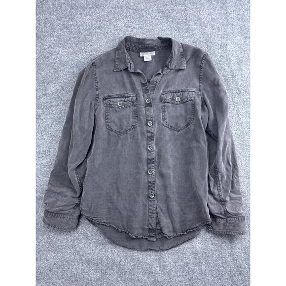 Ariat Shirt Womens Medium Gray Button Front Long Sleeve Utility Top Western - Picture 1 of 7